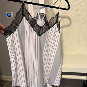 Amazon Black Lace Trim Striped Camisole